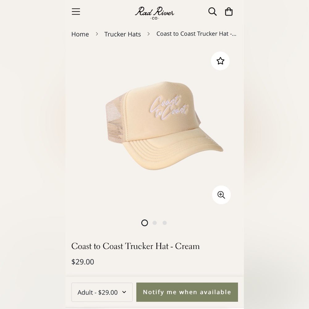 Women’s Rad River Co Coast to Coast Trucker Hat